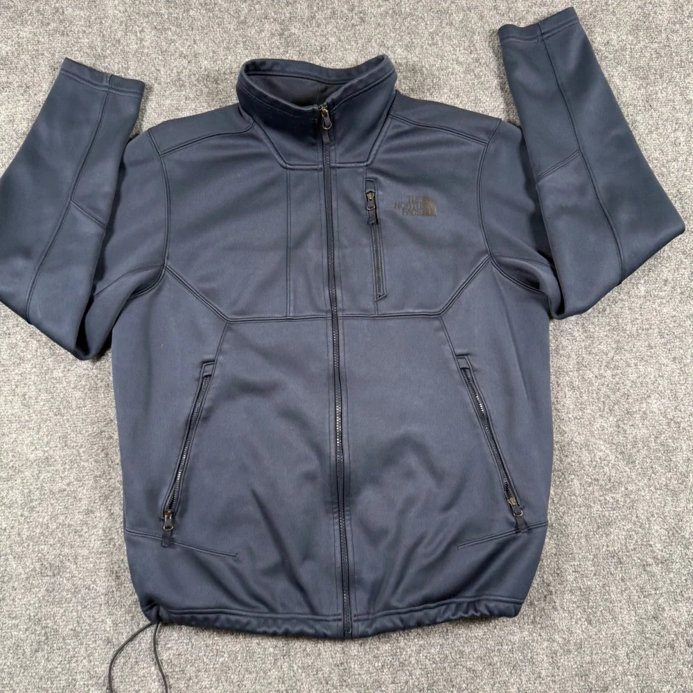 The North Face Jacket Large Navy Blue Windwall Full Zip Fleece Lined Outdoor Men